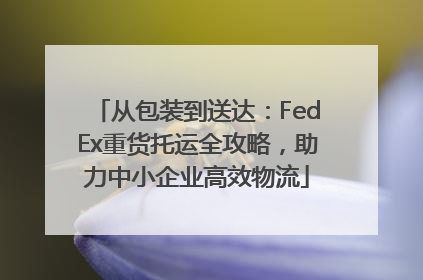 从包装到送达：FedEx重货托运全攻略，助力中小企业高效物流